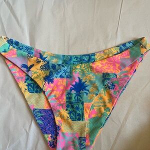 Colorful Tropical Print Bikini Bottom
